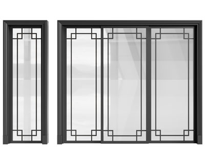 新中式玻璃推拉门 平开门