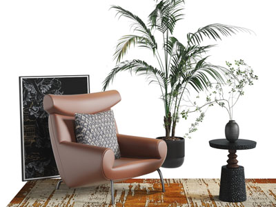 法式单人沙发 边几