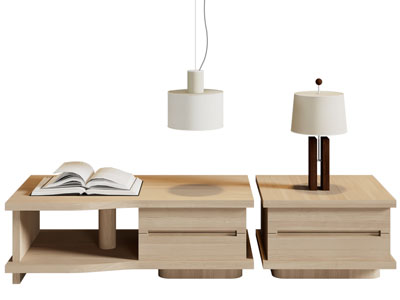 现代实木床头柜 茶几