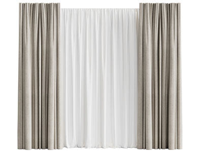 现代窗帘窗纱3d模型 现代窗帘窗纱