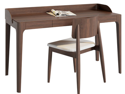 现代中古风书桌椅组合3d模型 现代中古风书桌椅组合