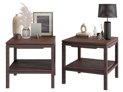 现代中古风床头柜