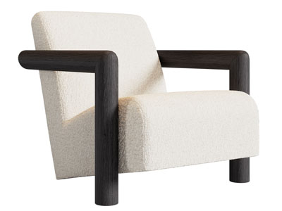 现代奶油风单人沙发