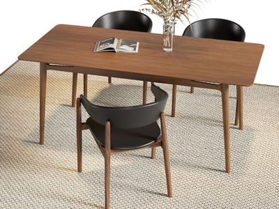 北欧实木餐桌椅组合