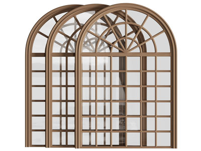 法式拱形平开窗户