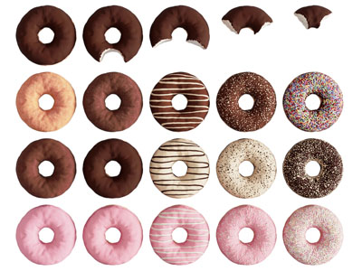 现代面包 甜甜圈 水果食物