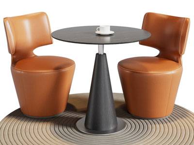 现代单人沙发 边几