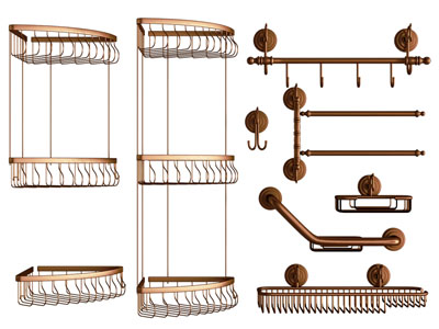 现代轻奢三角收纳置物架 毛巾架 卫浴柜架