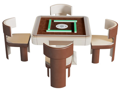 现代方形麻将娱乐桌椅组合
