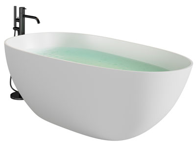 现代装满水的浴缸浴盆