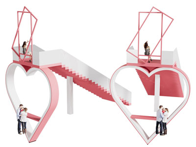 现代网红打卡云梯 美陈