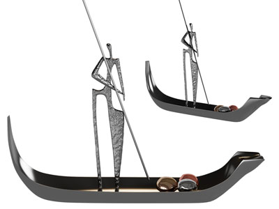 现代金属小船雕塑雕刻 摆件组合3d模型 现代金属小船雕塑雕刻 摆件组合