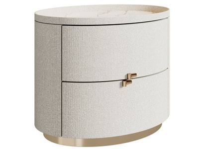 现代轻奢椭圆形床头柜