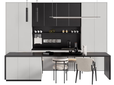 现代酒柜 吧台餐桌椅组合