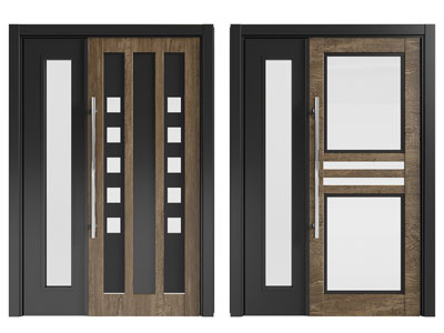 现代子母入户门 平开门 房门