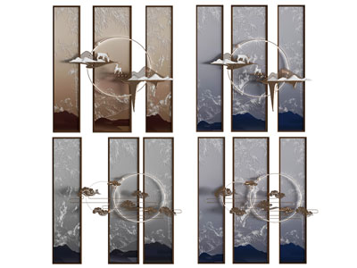 新中式立体装饰挂画 墙饰挂件