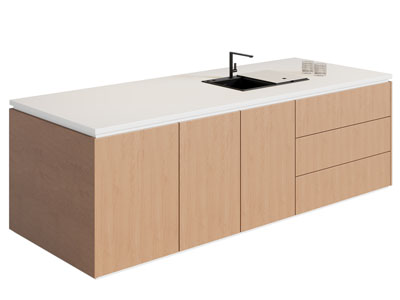 现代水吧台 厨房中岛台