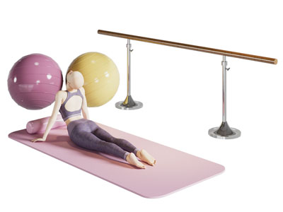 现代瑜伽设备 练瑜伽的女人