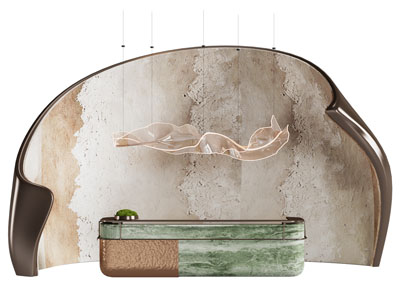 新中式前台接待台