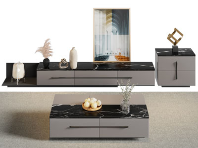 现代电视柜 边柜 茶几组合