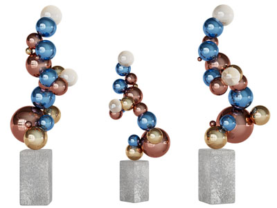 现代彩色泡泡工艺品摆件组合