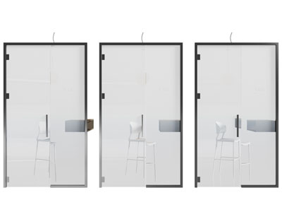 现代办公玻璃隔断 平开门