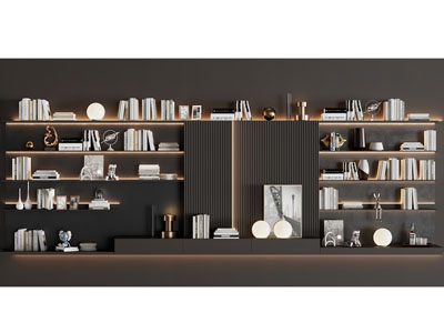 现代墙面装饰书柜