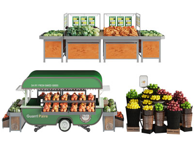 现代水果货架 摆台 展柜3d模型 现代水果货架 摆台 展柜