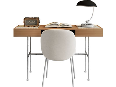 现代书桌椅组合3d模型 现代书桌椅组合
