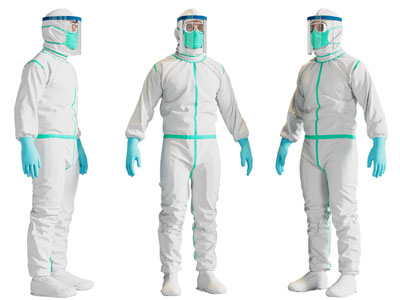 现代穿防护服的医护人员 男人 人物