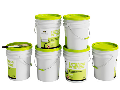 现代油漆桶 涂料桶 刷子