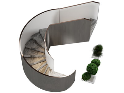 现代旋转楼梯3d模型 现代旋转楼梯