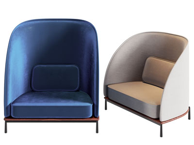 现代卡座单人沙发