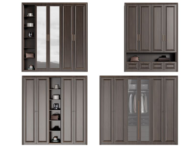 现代实木衣柜3d模型 现代实木衣柜