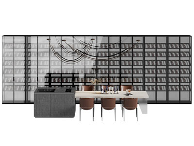 现代酒柜 吧台餐桌椅组合