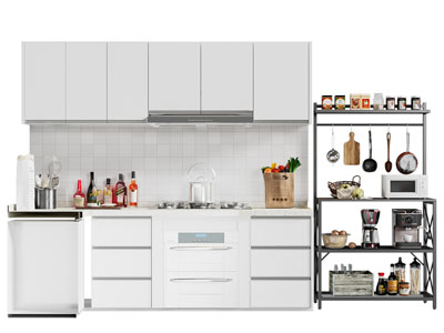 现代整体橱柜 吊柜 厨具收纳架