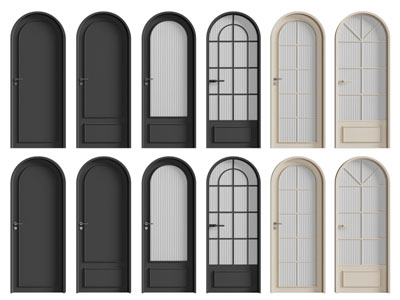 法式拱形平开门 木门 玻璃门 房门