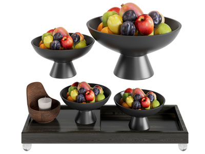 现代托盘水果果盘 摆件组合