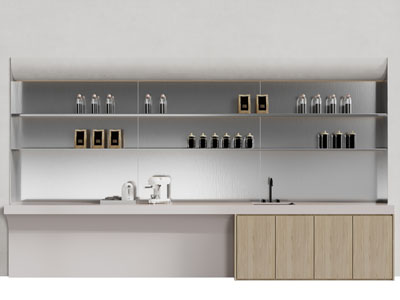 现代整体橱柜 开放式吊柜