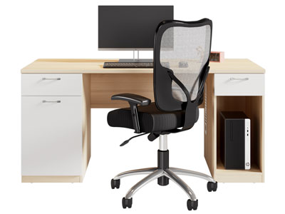 现代书桌椅组合3d模型 现代书桌椅组合