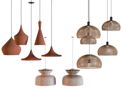 侘寂风网状灯罩吊灯