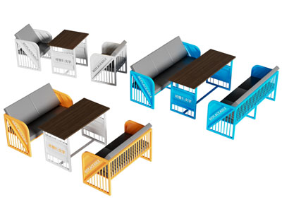 工业风loft卡座餐桌椅组合