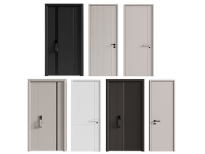 现代木门 密码锁防盗门 子母入户门 平开门