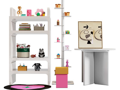 现代儿童玩具收纳装饰柜