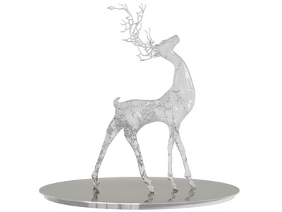 现代麋鹿雕塑雕刻摆件组合