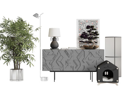 现代玄关柜 边柜 猫窝3d模型 现代玄关柜 边柜 猫窝