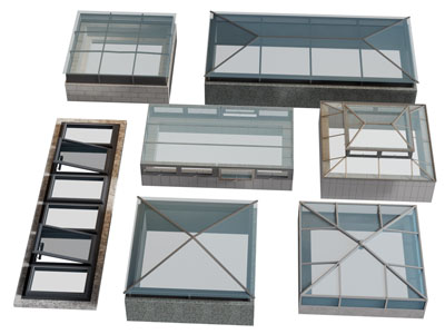 现代玻璃天顶 采光井 电井 通风井