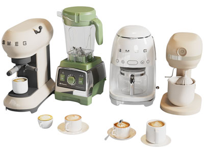 现代咖啡机 咖啡杯3d模型 现代咖啡机 咖啡杯