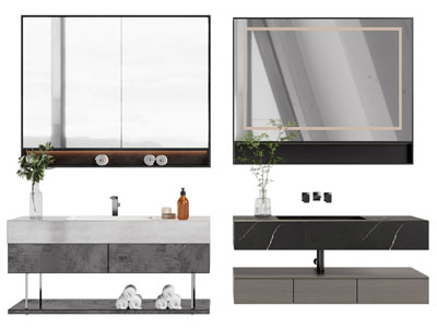 现代洗手台 镜柜 浴室柜