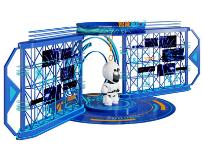 现代智能机器人美陈 户外装置 演绎舞台